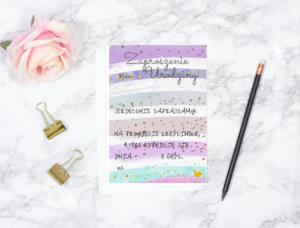 zaproszenie na urodziny jednorożec tęcza