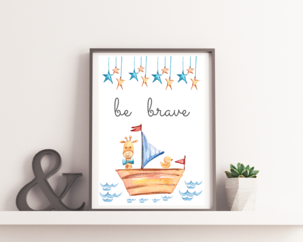 Plakat do pokoju dziecka  "Be brave"