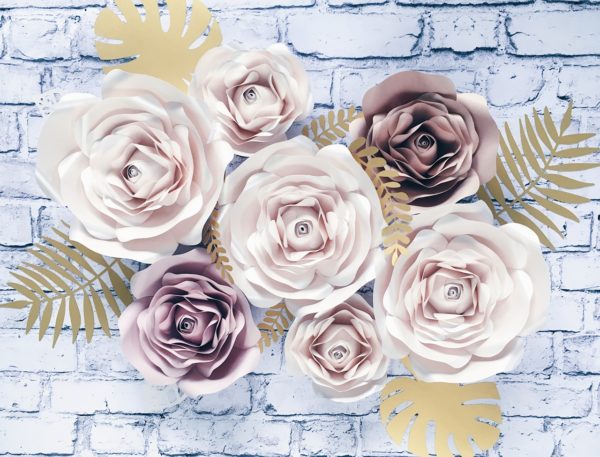 Kwiaty z papieru na ścianę - róże 3D
