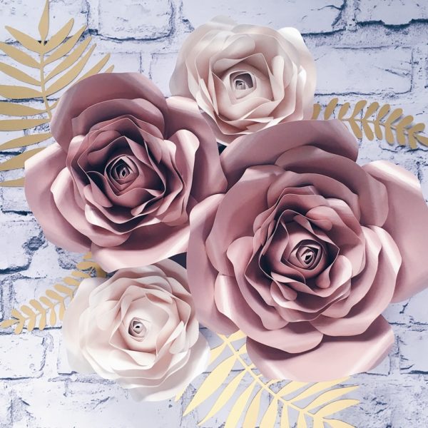Kwiaty na ścianę 3D. Dekoracje rose gold
