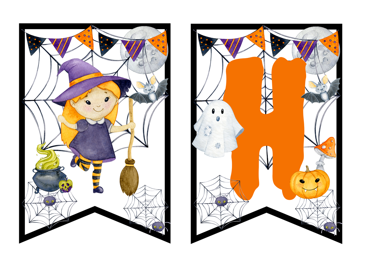 Halloween dekoracje dla dzieci do pobrania i druku