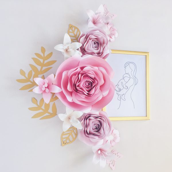 Duże różowe kwiaty - dekoracja na ścianę