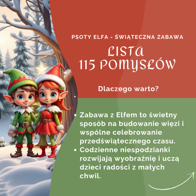 zabawa elf on the shelf, psoty elfa lista pomysłów