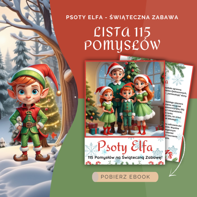 zabawa elf on the shelf, psoty elfa lista pomysłów
